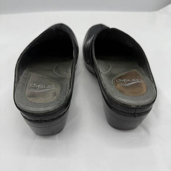 Dansko Women’s Black Leather Cutout Clogs Slip-On Size 36 Comfort Work Shoes - Picture 4 of 7